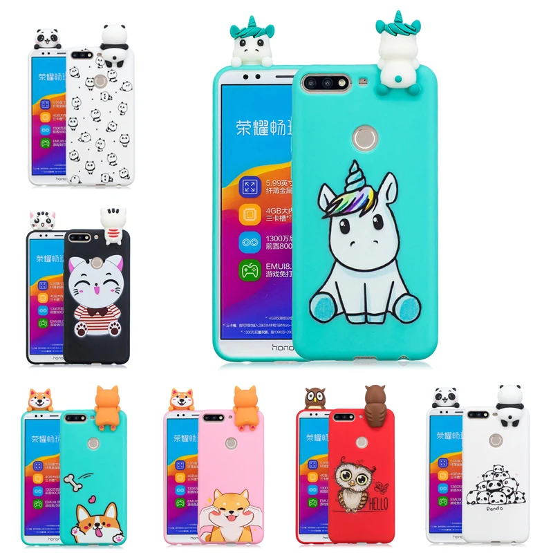 

Cute Panda Unicorn Owl Cat 3D Soft Silicone TPU Case For Huawei Honor 7S Cartoon Phone Case For Huawei Honor 7C Pro Coque Fundas