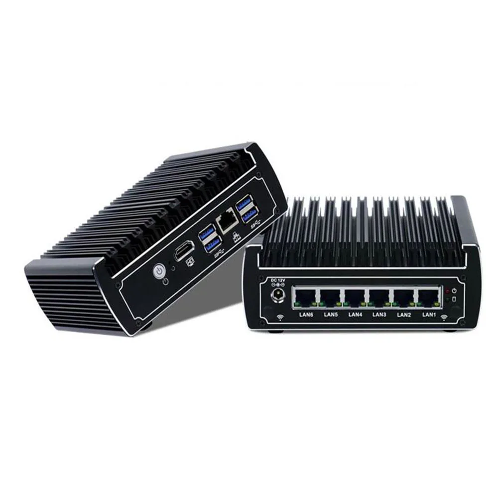 Оптовая продажа мини ПК Pfsense для Intel Celeron 3855u двухъядерный 6 гигабит Lan Dhcp сервер