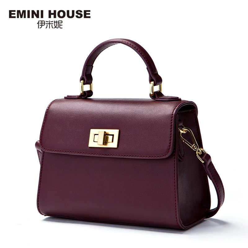 EMINI HOUSE Lock Flap Bag Luxury Handbags Women Bags Designer Split