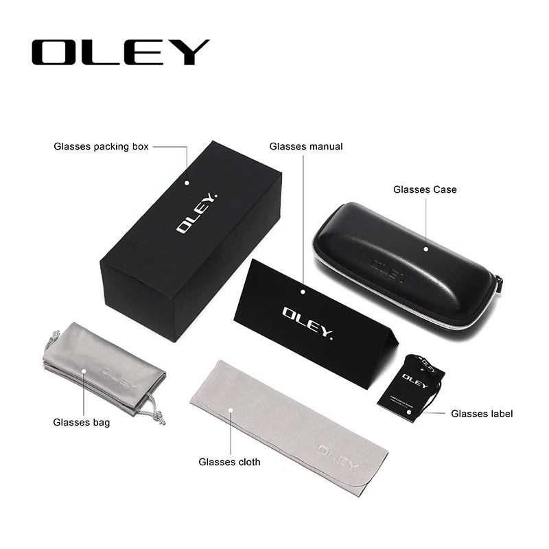 Мужские/женские классические солнцезащитные очки OLEY черные поляризационные в