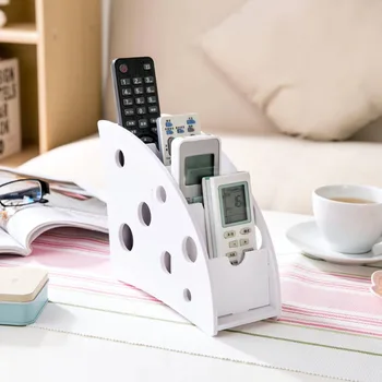 

OTHERHOUSE Creative Remote Control Orgainzer Holder Wood Desktop Storage Rack Shelf Stationery Container Makeup Organizer