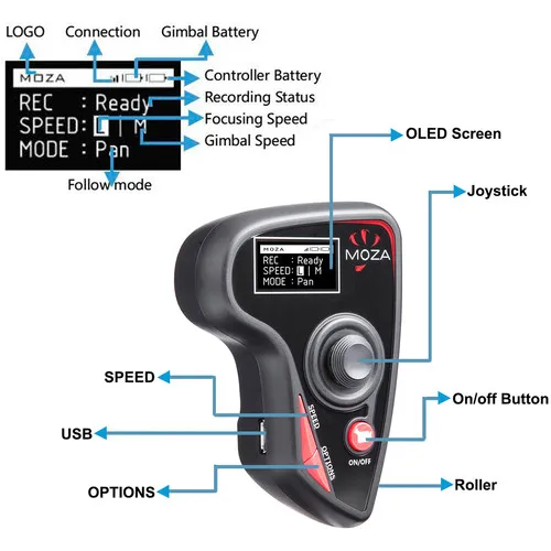MOZA Беспроводной пульт дистанционного управления для MOZA AIRCROSS MOZA LITE 2 3-Axis DSLR Gimbal Ручной Стабилизатор