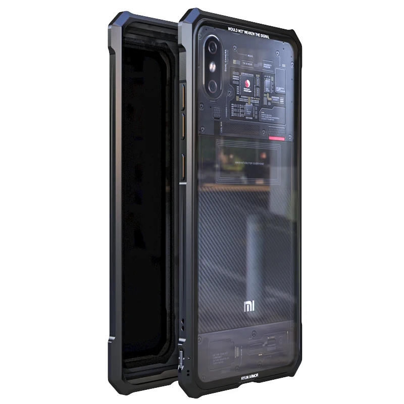 

Luxury For Xiaomi Mi 8 Protective Case Metal Frame Bumper Mi8 Explorer Case Xiaomi8 Pro Anti-explosion Tempered Glass Back Cover