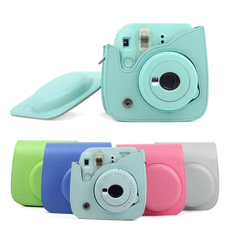 Portable 5 Colors PU Leather Film Camera Bag Pouch Cases with Shoulder