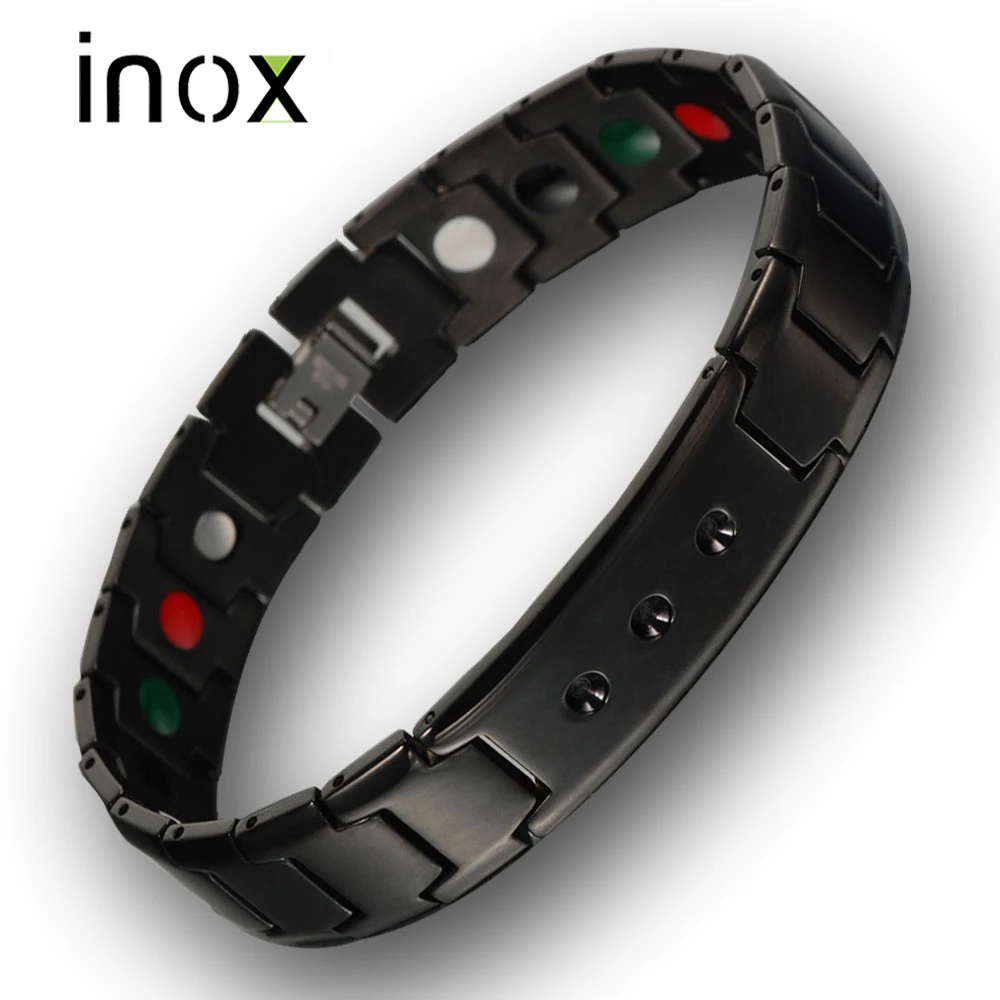 Health Energy Black Plated Bracelet Men Infrared