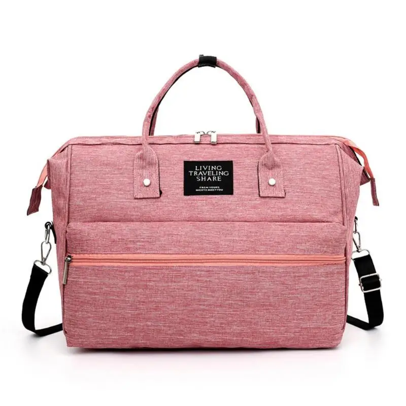 Mommy дорожные сумки через плечо большая емкость Ткань Оксфорд для беременных подгузники сумки с верхней ручкой уход за ребенком пеленки Ba - Цвет: Розовый