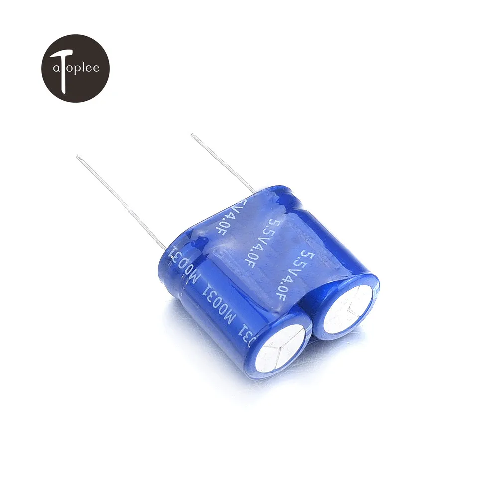 

New 1pcs 4.0F 5.5V 2Pin Super Capacitor Combination 13x26x23mm for CMOS RAM VCR Radio TV Telephone Data Recorders LED Lamps
