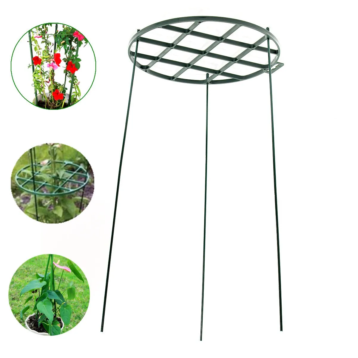 Plastic Round Grow Through Climbing Plant Support Plate Stand For