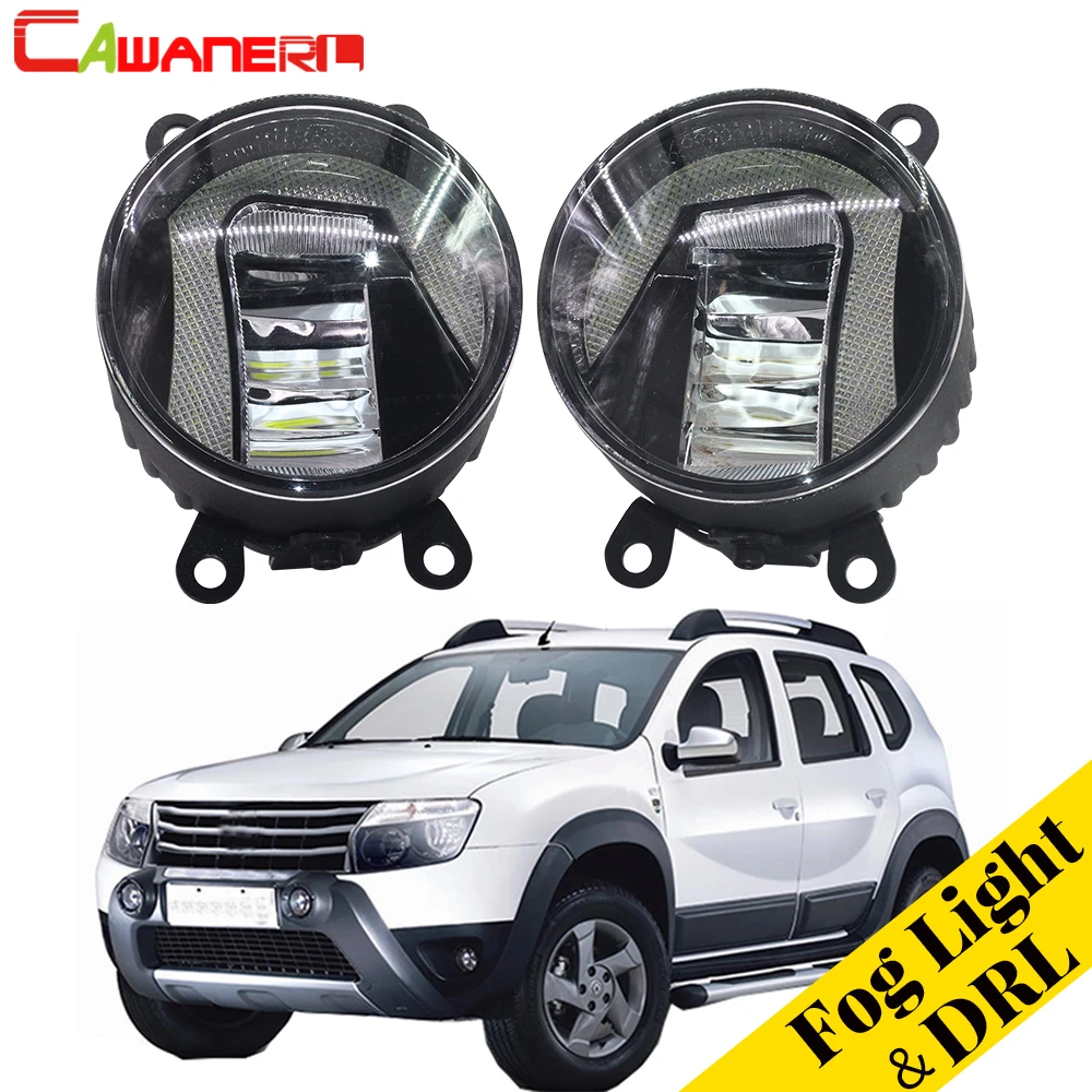 Cawanerl For Renault Duster Closed Off Road Vehicle 2012 2015 Car Styling LED Fog Light Daytime