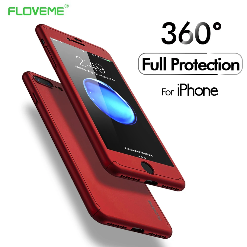 Floveme Телефонный чехол для iPhone 6 6S 7 8 Plus Корпусы Full Coverage Ультра тонкие жесткие