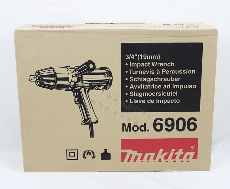 Япония Makita 6906 электрический ключ ударный гаечный ключ для болтов гайка 620 Вт 1, 600ipm 1700 об/мин сильный крутящий момент 588N. m