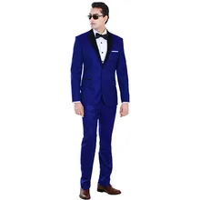 wedding tuxedo royal blue dress for men dress slim fit custom made suits high quality fashion 2017