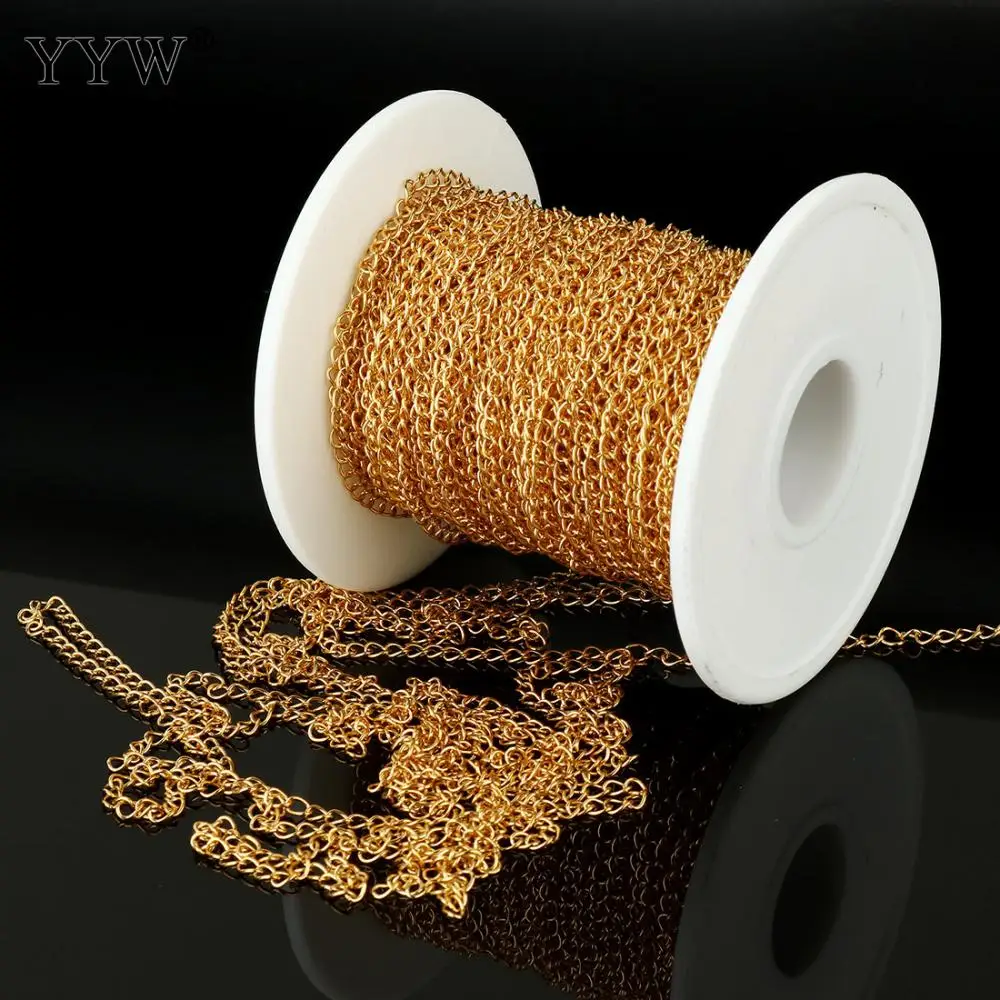 Stainless Steel Jewelry Chain with plastic spool plated twist oval