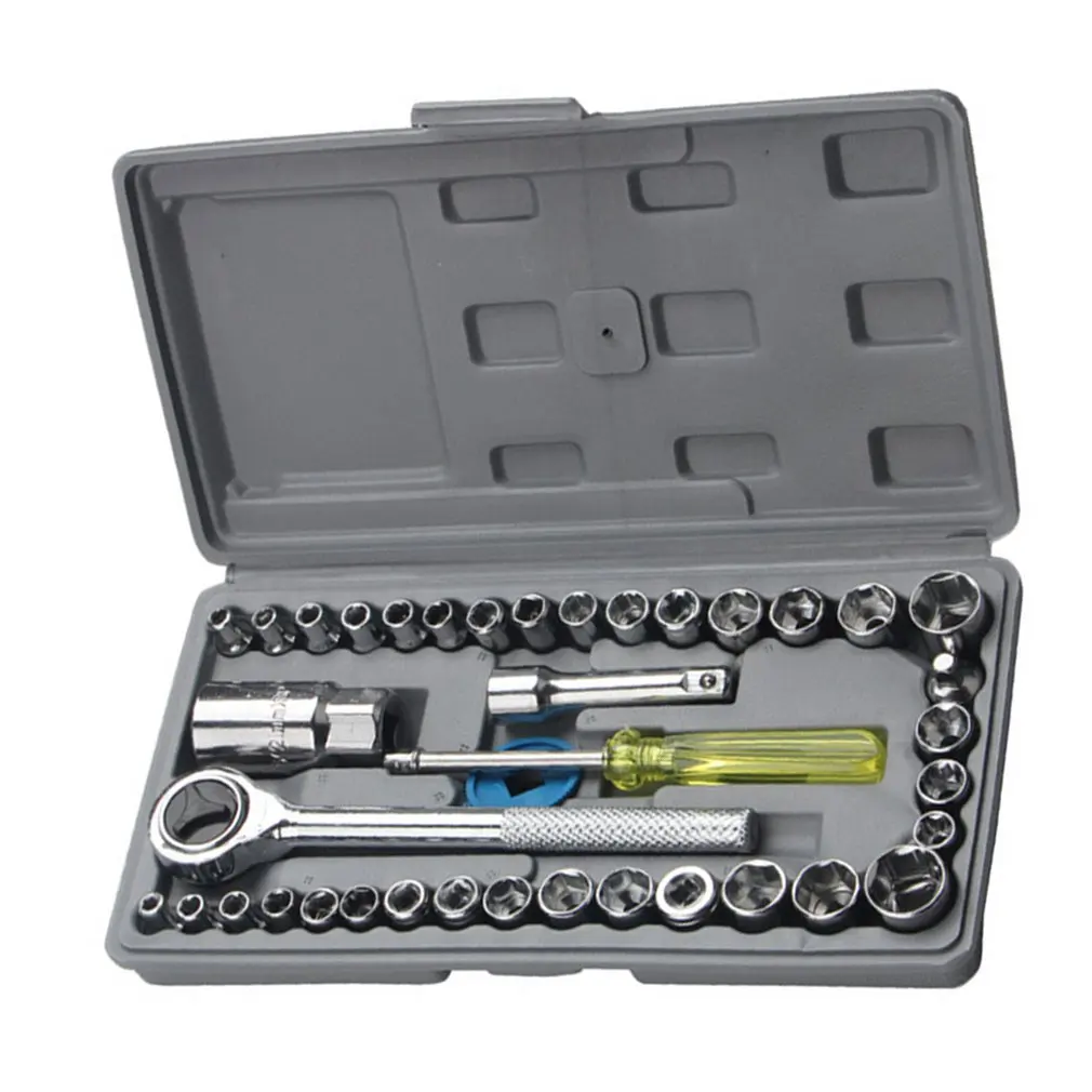 

40pcs/set High Quality Car And Motorcycle Tools Socket Set Spot Wrench Sleeve Combination Drop Shipping Wholesale Sale