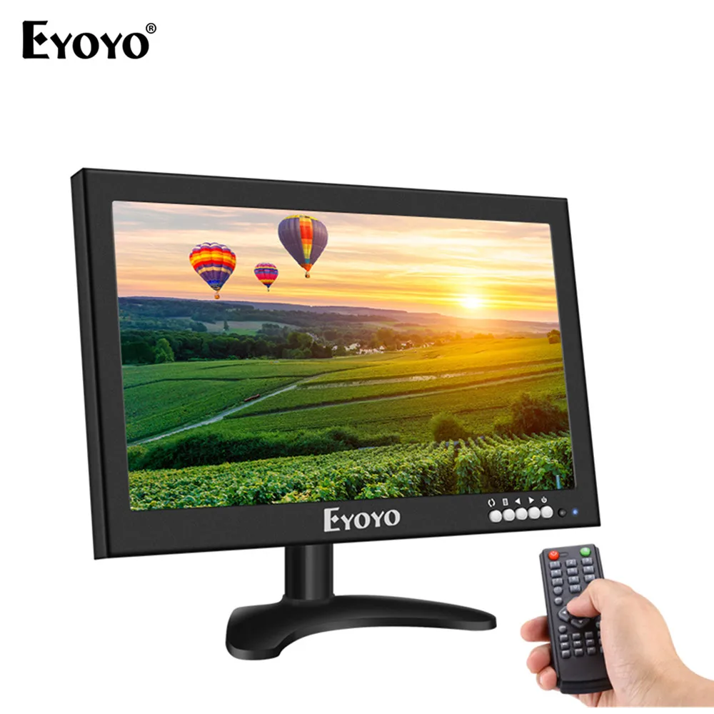 Eyoyo EM12X 12 дюймов lcd цветной 1366x768 Монитор HDMl BNC AV VGA USB для CCTV DVR FPV VCD камеры