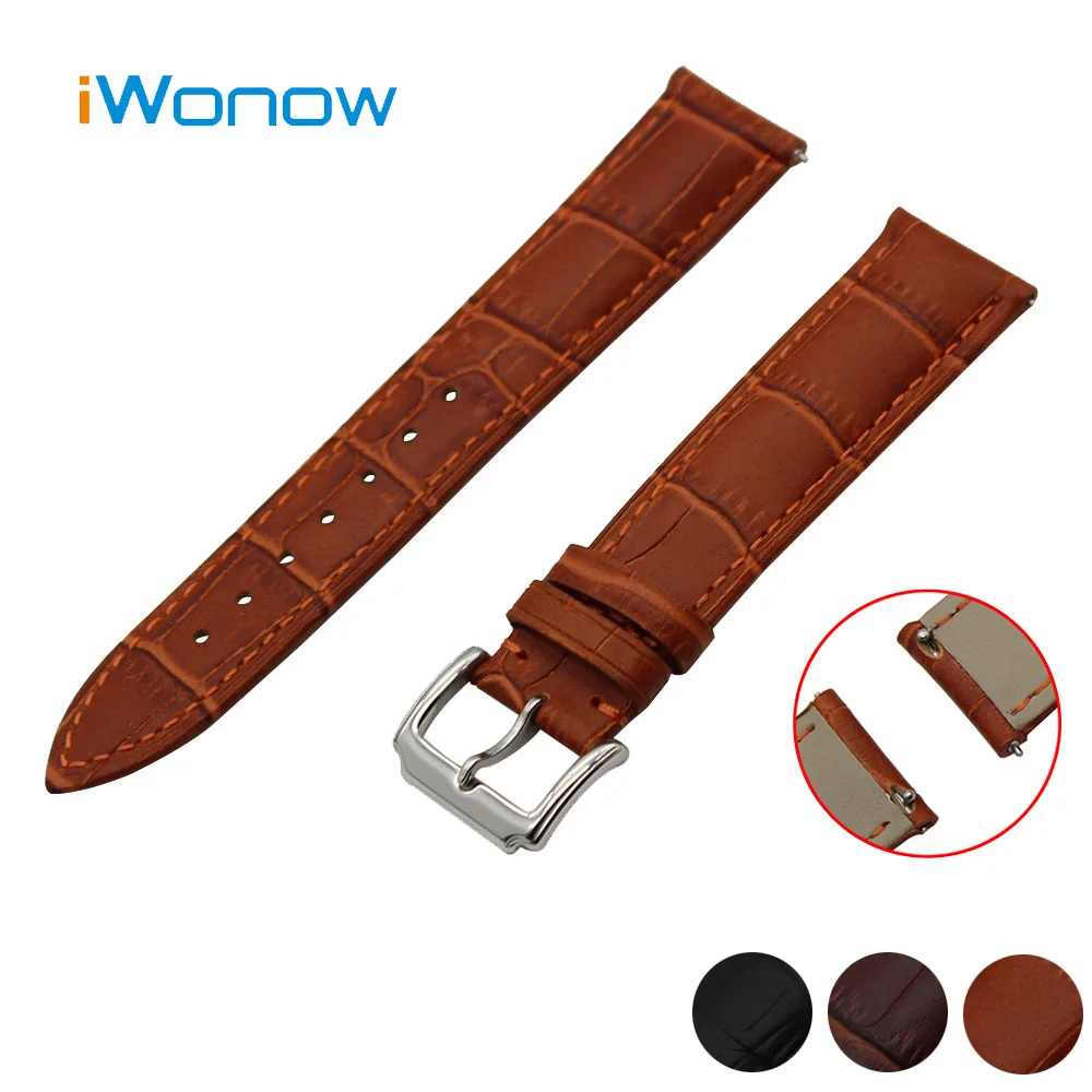 

Genuine Leather Watch Band 22mm for Samsung Galaxy Gear 2 R380 Neo R381 Live R382 Quick Release Strap Wrist Belt Bracelet Black