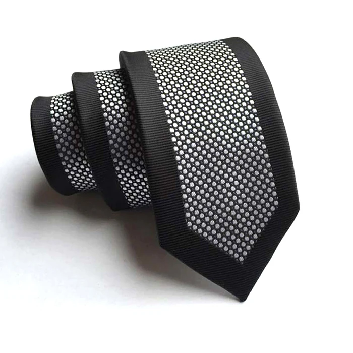 Высокое качество 6 см мужские обтягивающие галстуки в полоску полиэстер шелк Узкий вязаный жаккардовый галстук тонкий шафера шеи галстук для свадебной вечеринки - Цвет: DW-12