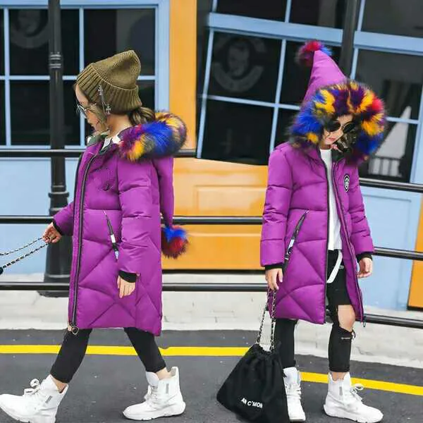 

2018 New Medium Long Fashion Girl Down Cotton Jacket