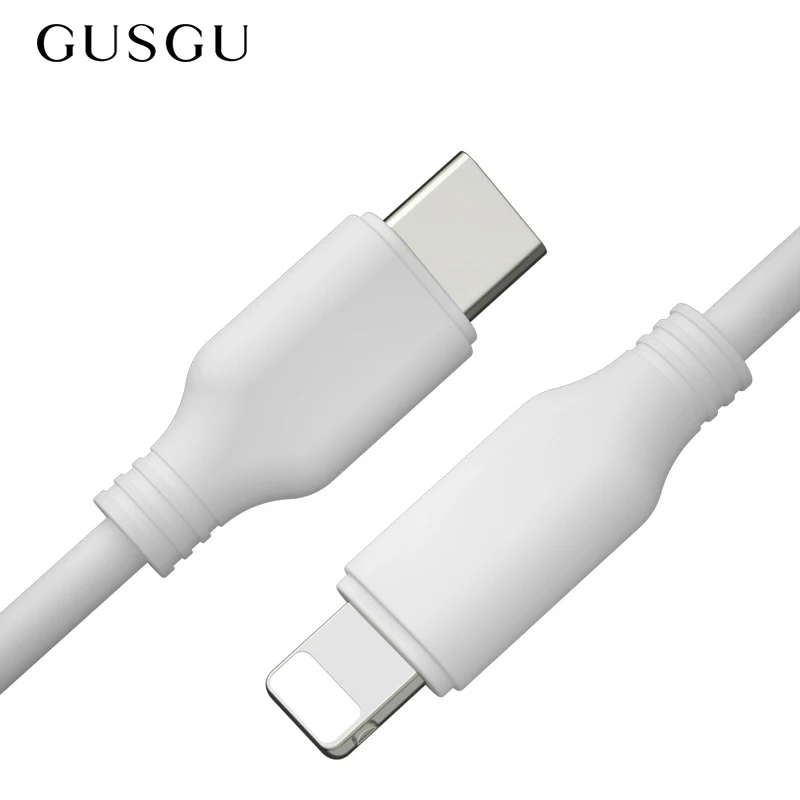 

GUSGU PD Cable 18W PD Quick Charger Cable For iPhone X 8 7 6 Plus Type C To For iPhone Fast Charging Mobile Phone Cables
