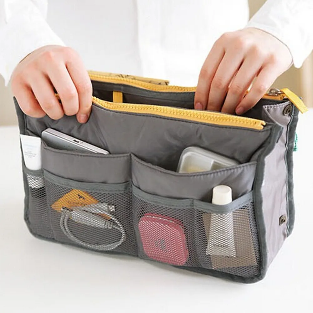 

Nylon Portable Multifunction Dual Zipper Storage Bag Cosmetic Organizer Holder Makeup Bags For Travel