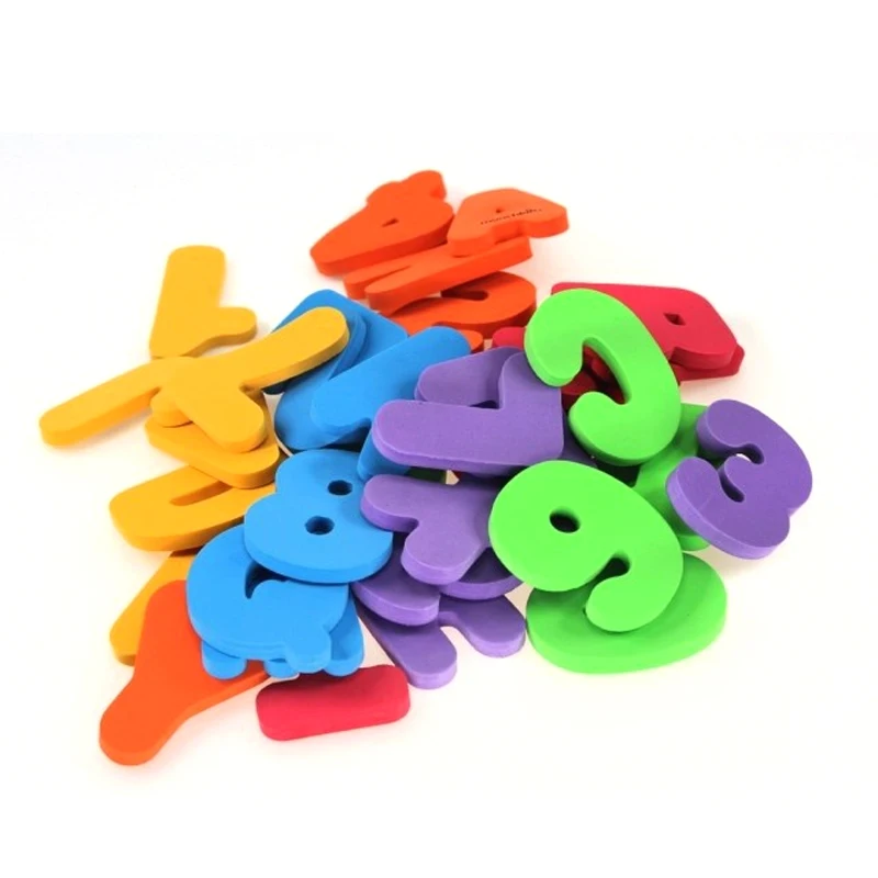 36 шт. EVA головоломка детские игрушки буквы цифровые наклейки Детские Игрушки для ванны 3D пазлы игры Обучающие игрушки для детей Образование