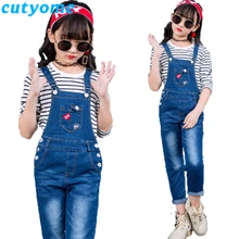 Весенние комбинезоны для девочек-подростков; крутые джинсовые комбинезоны с карманами для малышей; повседневные джинсы; Подвеска для детей; брюки; свободные леггинсы