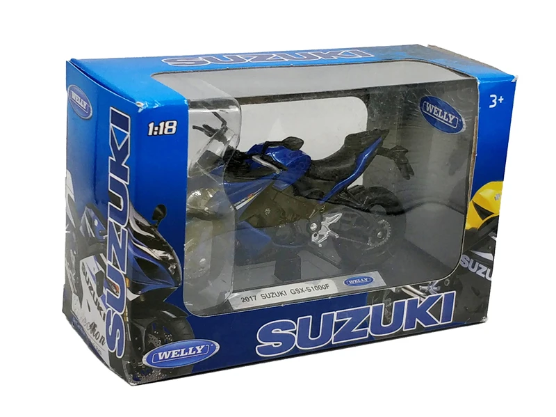 Welly 1:18 Suzuki GSX-S1000F Синий литой мотоцикл