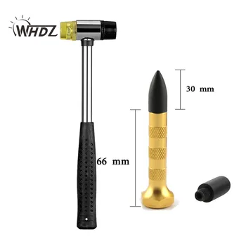 

WHDZ PDR Rubber Hammer Tool Paintless Dent Repair Tool Dent Ding Hammer Aluminum Tap Down Pen with 2 Heads Hand Tools