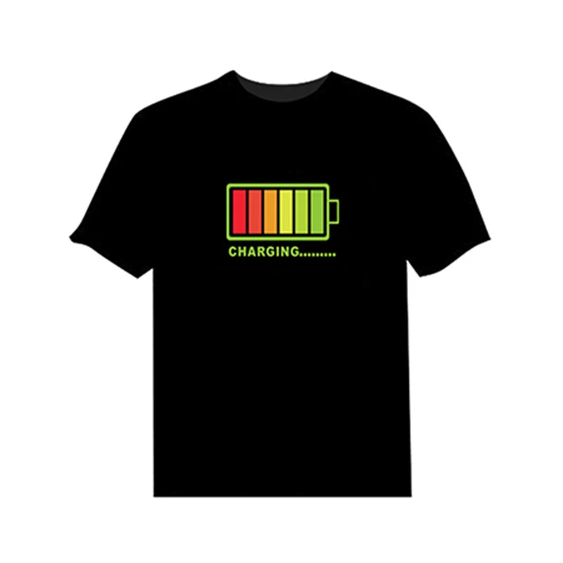 Новая распродажа, светодиодный светильник-футболка со звуковым активированием, светящийся эквалайзер, летняя мужская футболка для рок-диско, вечерние футболки для диджея