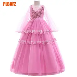 Платья с цветочным узором для девочек на свадьбу, день рождения, платье для девочек, платье для первого причастия, платье принцессы с
