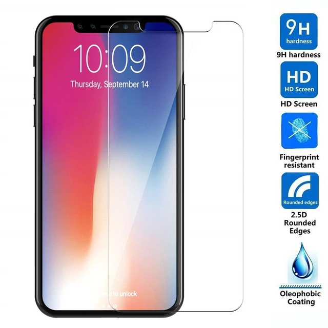 2.5D Закаленное стекло для iPhone XS защитная пленка 9H Взрывозащищенная Защита экрана