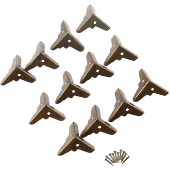 

12Pcs Furniture Fittings Antique Corner Bracket Jewelry Wood Box Feet Leg Corner Decorative Protector Furniture Hardware 20mm