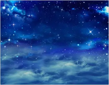 

7x5FT Blue Space Starry Night Sky Stars Sparkles Universe Clouds Custom Photography Studio Background Backdrops Vinyl 2.2x1.5m