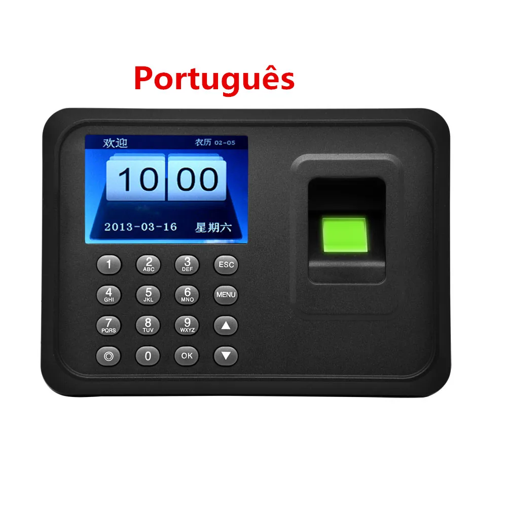 

A5 Biometric Fingerprint Time Attendance System Clock Recording Employee Digital Electronic English Portuguese Spain Reader Mach