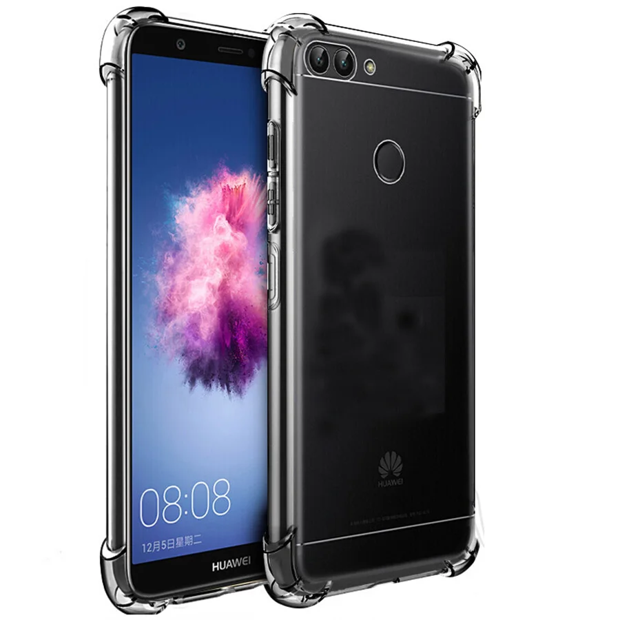 Shockproof Soft TPU Case for Huawei P Smart Cover Silicone Enjoy 7S Dual Transparent Protective Back |