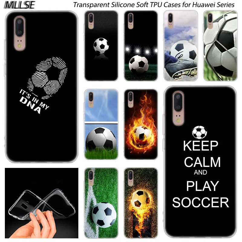 

Football Soccer Ball Soft Silicone Case for Huawei P30 P20 P10 P9 P8 Lite 2017 P30 P20 Pro Mini P Smart 2019 Plus Fashion Cover