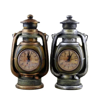 

Vintage Retro Watch Oil Lamp Resin Ornament Home Decor Europe Home Decoration Accessories Resin Craft Clock Miniature Model Gift