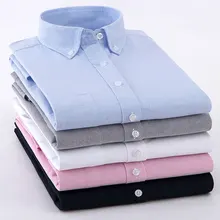 Хлопок, длинный рукав, высокое качество, мягкие мужские оксфордские рубашки, модные, на пуговицах, приталенные, деловые, мужские, повседневные рубашки