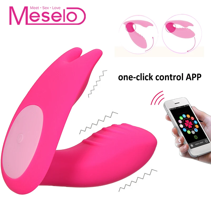Meselo App Control Wearable Vibrator Remote 7 Speeds Dual G spot Vibrator font b Dildo b