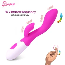 30 Speeds Silicone Dual Vibration G Spot Vibrators Rabbit Dildo clitoral stimulator Body Massager Adult Sex Toys for Women