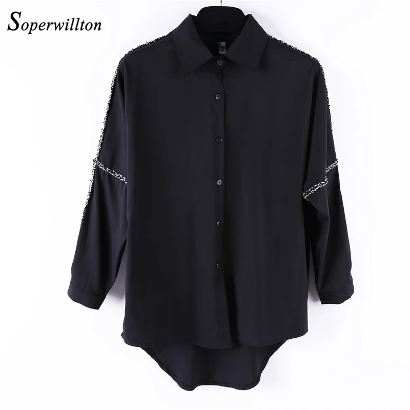 

Fashion Loose Women Shirt Long Batwing Sleeve Blouse White Black Plus Size Women Clothing Ladies Tops 2019 Blusas Feminina