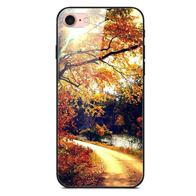 15 Чехол из закаленного стекла для телефона для Apple iPhone 7 7Plus 8 8Plus 6 6s 6plus 6s Plus XR XS Max XSmax жесткая задняя крышка для iPhone XS - Цвет: 15