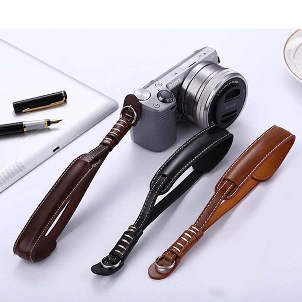 

PU Leather Camera Wrist Hand Strap Lanyard for Sony Alpha DSLR a6000 a5000 a5100 A7R A7 A7M2 a9 A7I NEX-7 NEX-5 PU Leather Wrist