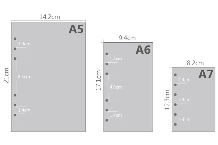 TUNACOCO A5/A6/A7, простой, 6 отверстий, ПВХ, Обложка для книг, ежедневный, для планирования расписания, вкладыш, внутренний блокнот для Bullet Journal bz1710013