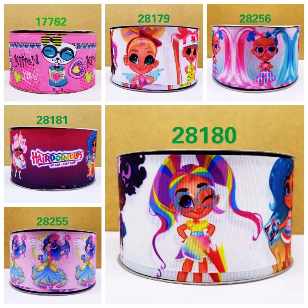 

Free shipping 50 yard per size cartoon ribbon printed grosgrain ribbon 28256