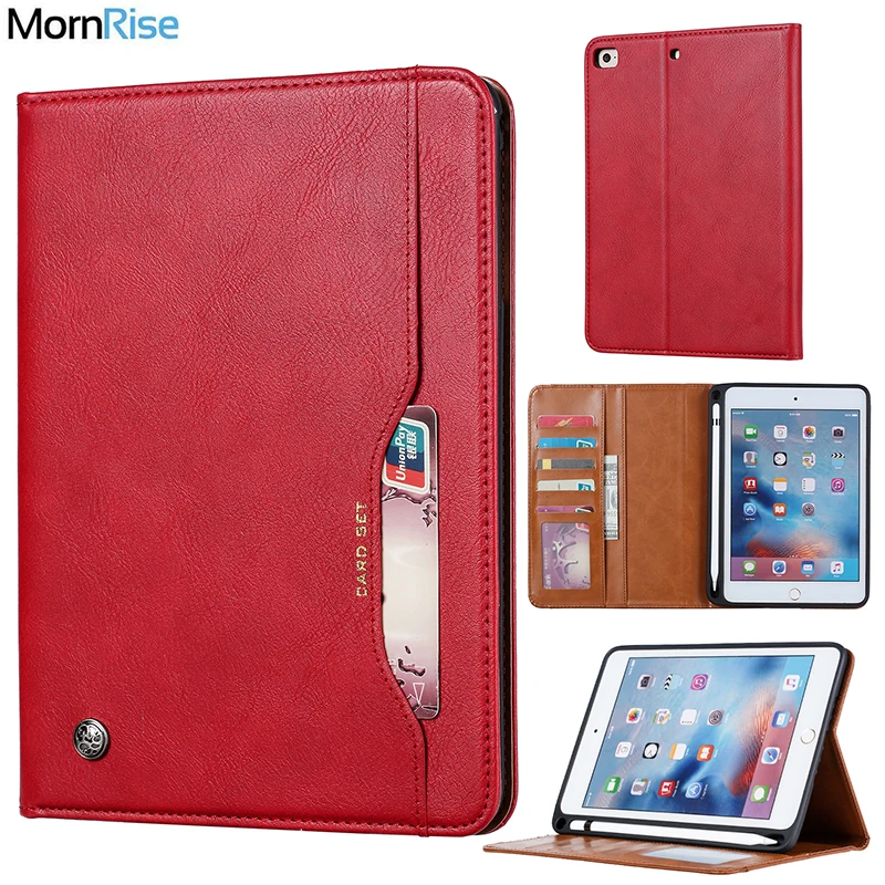 Для Apple iPad mini 5 7 9 2019 Чехол кошелек из замши с подставкой для карт Магнитный чехол