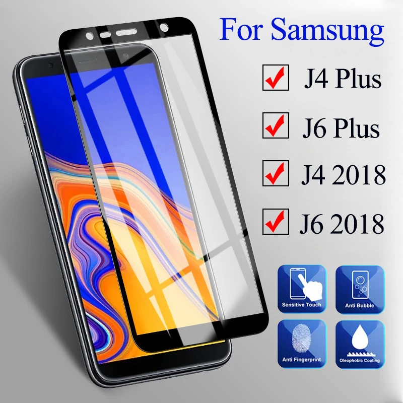 

Protective glass on for Samsung galaxy j6 j4 plus 2018 tempered glas samsun samsumg sansung galax j6plus j4plus j 6 4 plu film