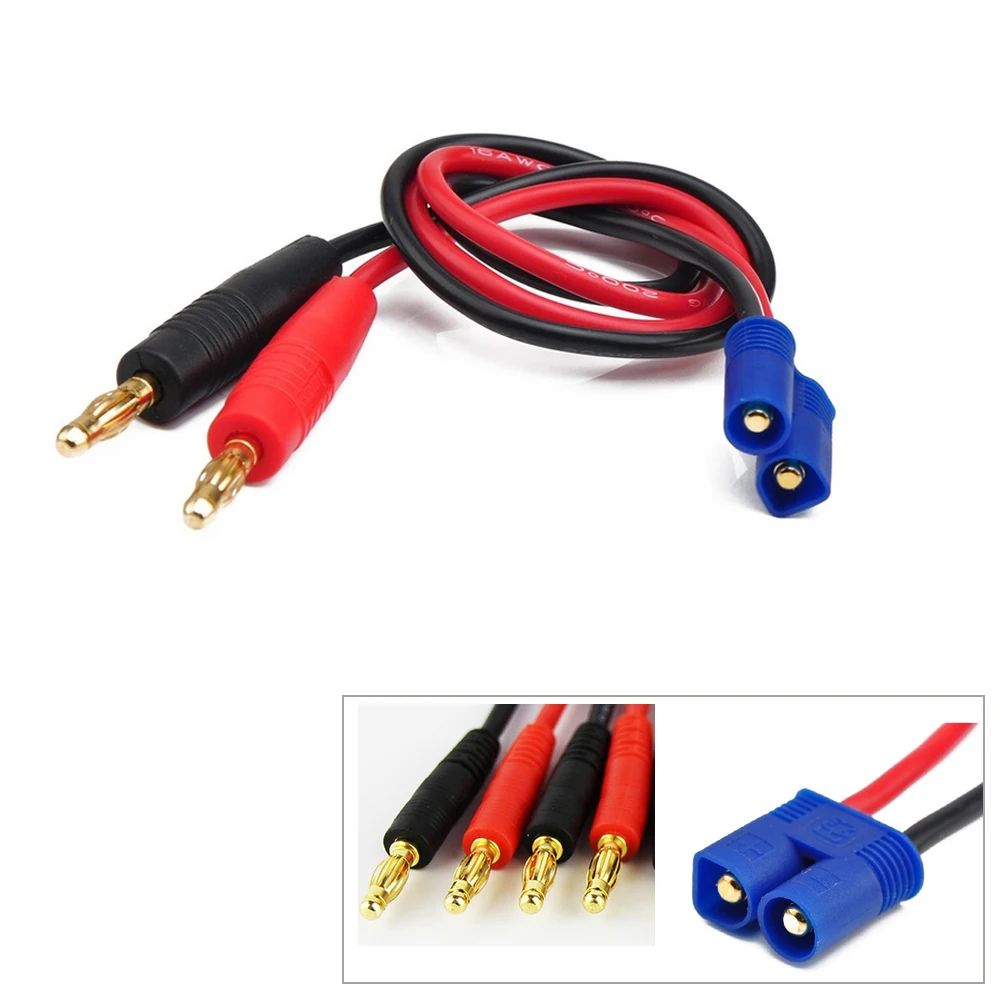

1pcs EC3 to 4.0mm Banana Bullet Plug Connector With 12AWG Silicone Cable 30CM for Lipo Battery RC Multirotor Quadcopter