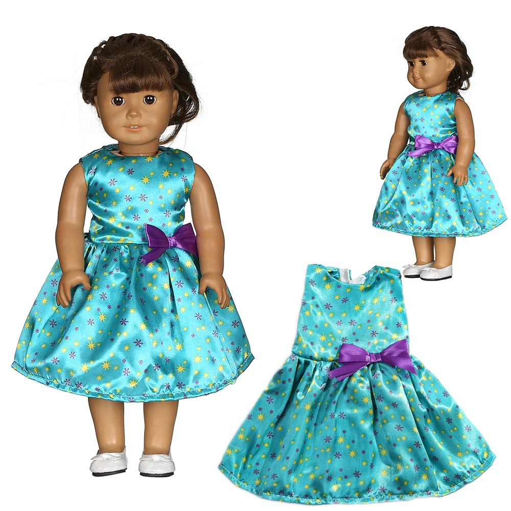 LUCKDOLL Cute Princess Dress Fit 18 Inch American 43cm Baby Doll Clothes Accessories,Girls Toys,Generation,Gift