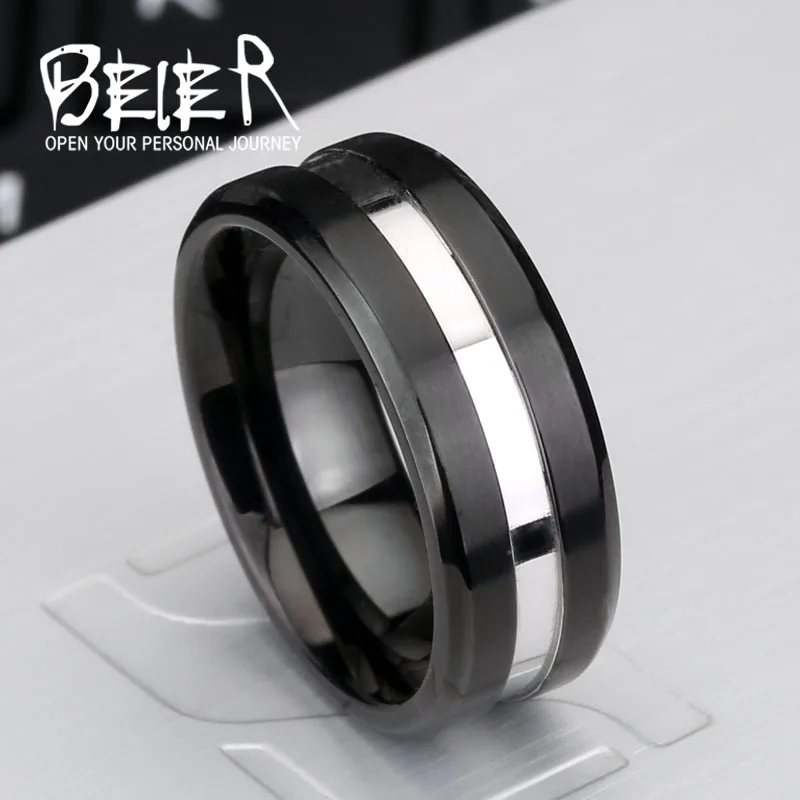 Мужское кольцо из нержавеющей стали BEIER 2018 мужское черное высокого качества